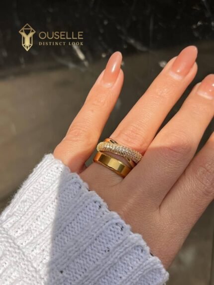 دبله ومحبس جولد بليتيد فصوص زريكون